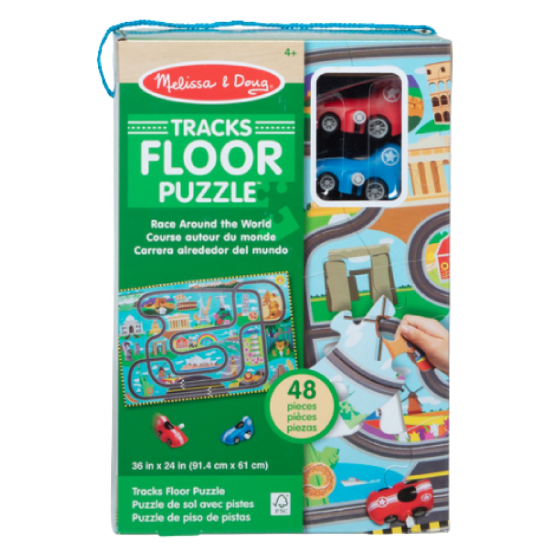 Race Around the World Tracks Floor Puzzle