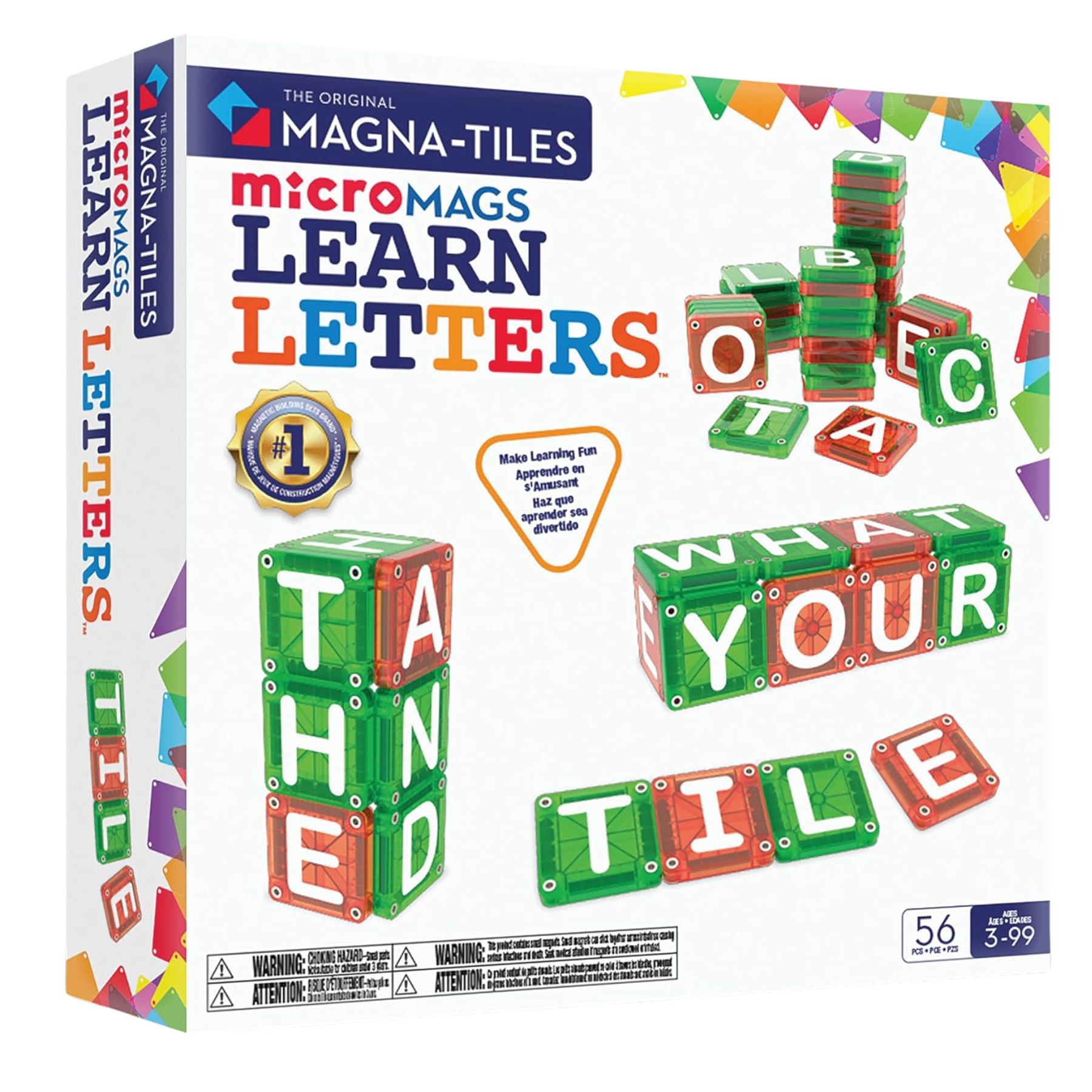 Magna-Tiles Micro Mags Learn Letters