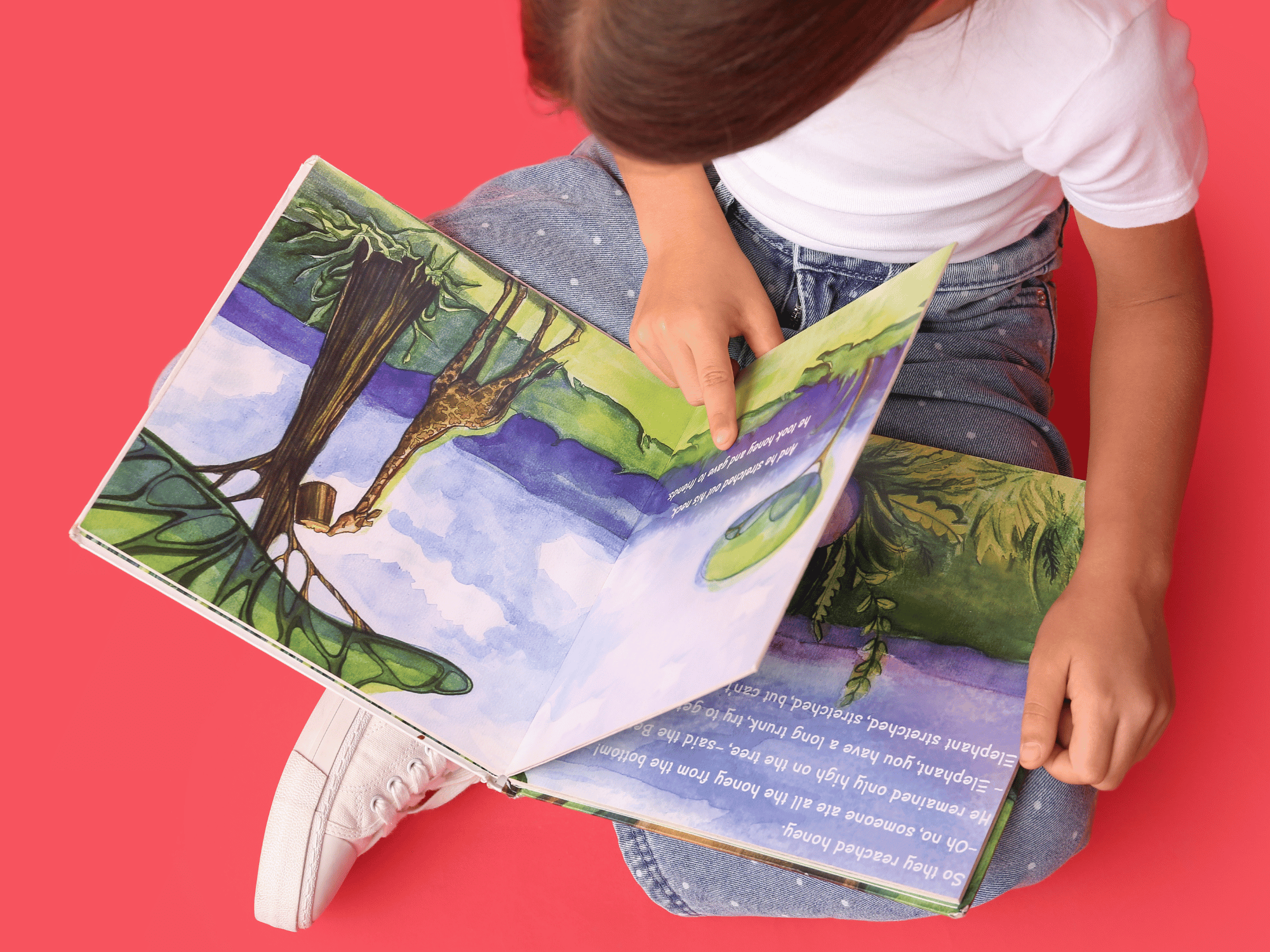 Child reading picture book
