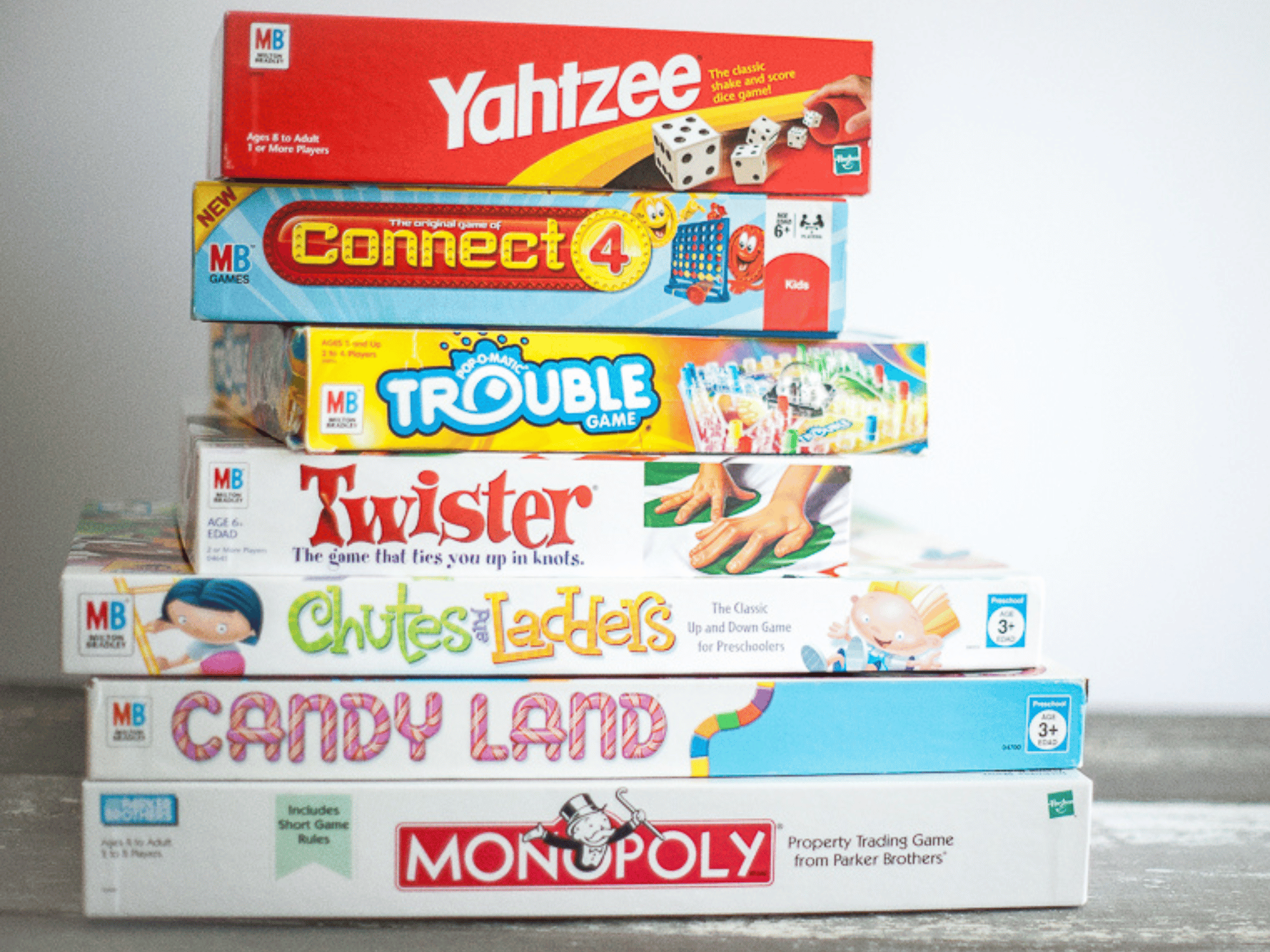 Stack of board games
